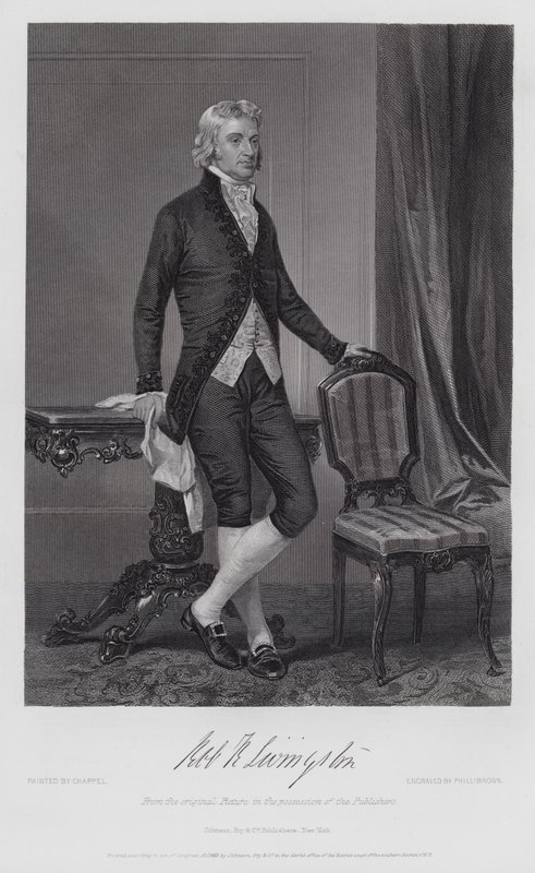 Robert R Livingston (metszet) alkotó: Alonzo (after) Chappel