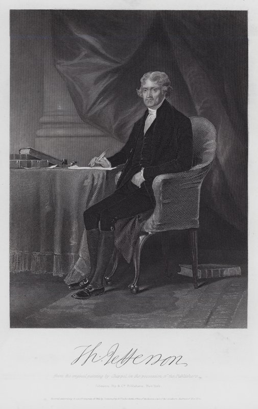 Thomas Jefferson (metszet) alkotó: Alonzo (after) Chappel