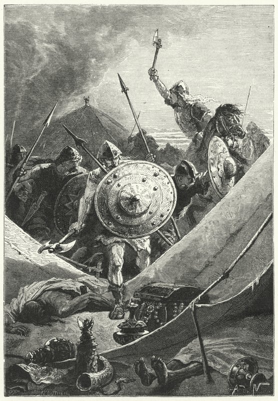 Támadás egy mór tábor ellen (metszet) alkotó: Alphonse Marie de (after) Neuville