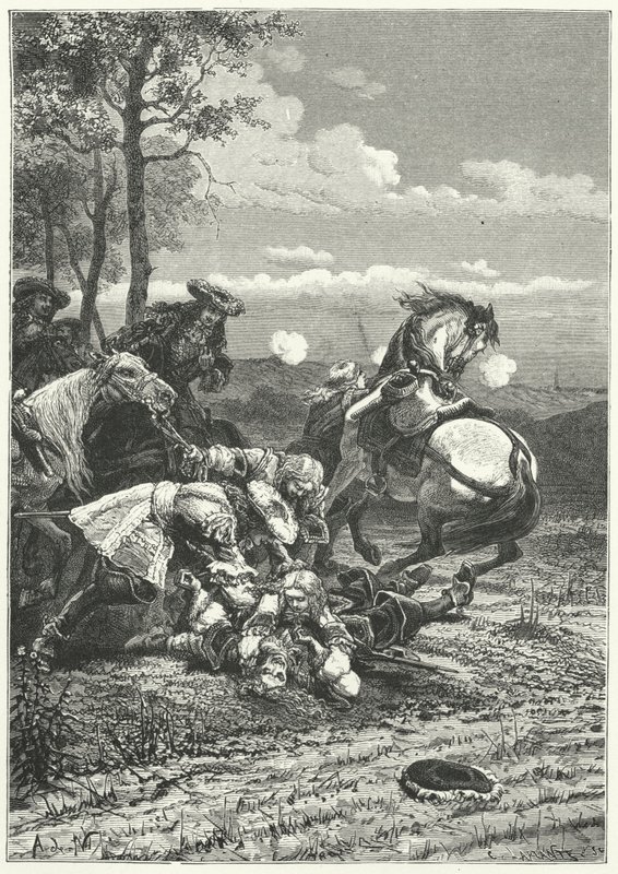 Turenne marsall halála a salzbachi csatában alkotó: Alphonse Marie de (after) Neuville