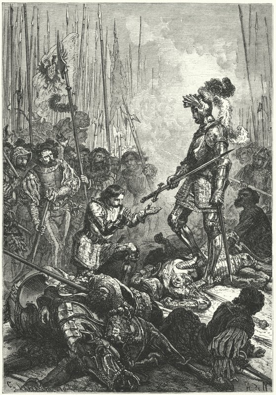 I. Ferenc francia fogságba esett a páviai csatában alkotó: Alphonse Marie de (after) Neuville