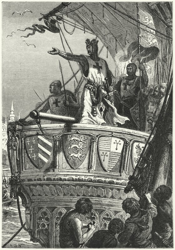 A keresztesek visszatérése Palesztinából (metszet) alkotó: Alphonse Marie de (after) Neuville