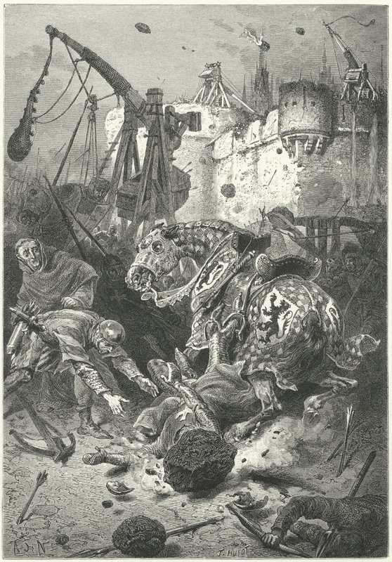 Simon de Montfort halála Toulouse ostrománál alkotó: Alphonse Marie de (after) Neuville