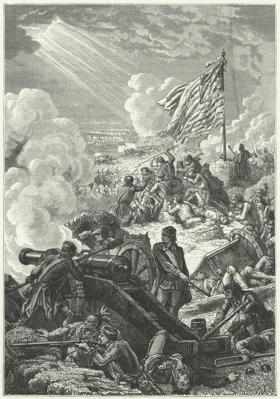 A Bunker Hill magaslatának védelme a britek ellen alkotó: Alphonse Marie de (after) Neuville