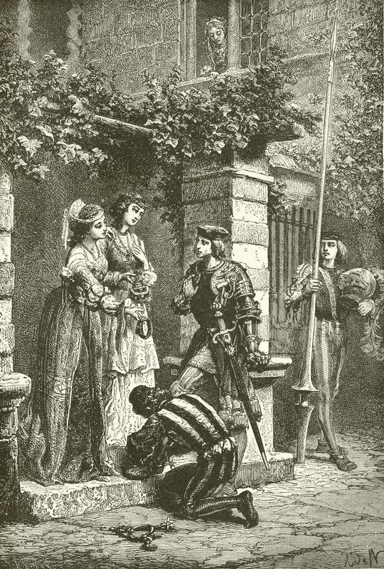 Bayard búcsút vesz Brescia hölgyeitől alkotó: Alphonse Marie de Neuville