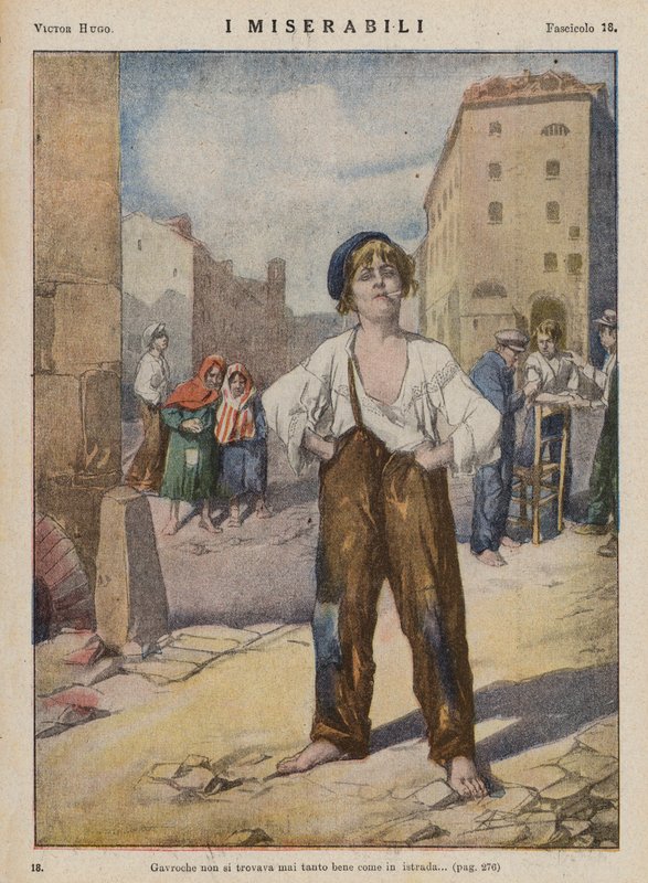 Illusztráció Victor Hugo Les Miserables című művéhez (színes litográfia) alkotó: Ambrogio Lombardi