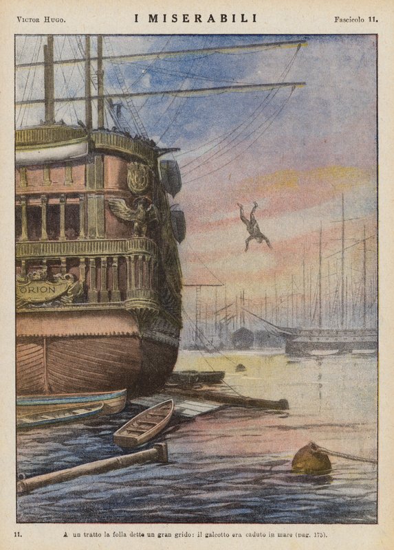 Illusztráció Victor Hugo Les Miserables című művéhez (színes litográfia) alkotó: Ambrogio Lombardi