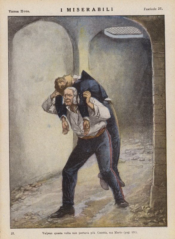 Illusztráció Victor Hugo Les Miserables című művéhez (színes litográfia) alkotó: Ambrogio Lombardi