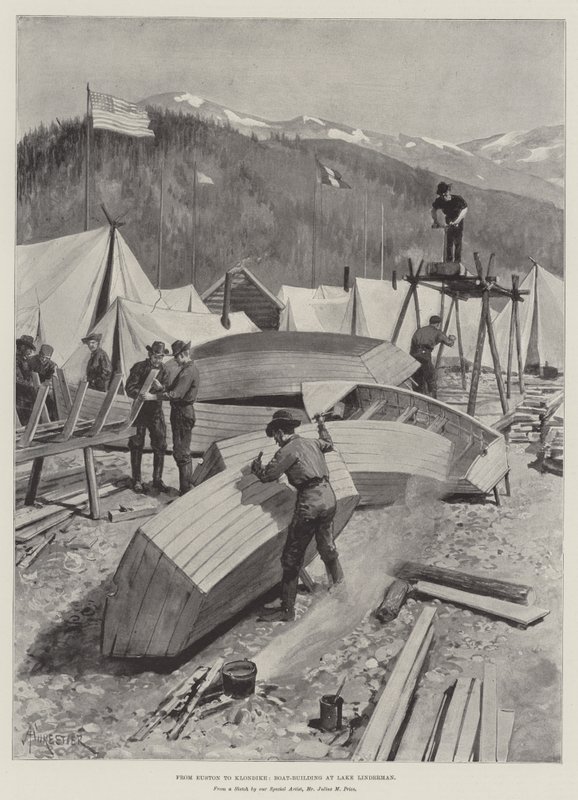 Eustontól Klondike-ig, hajóépítés a Linderman-tónál alkotó: Amedee Forestier