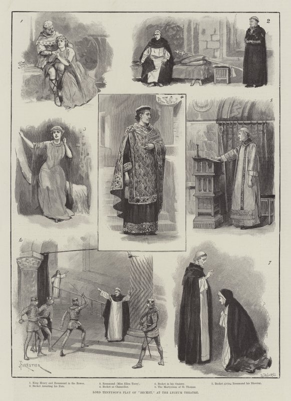 Lord Tennyson Becket játéka, a Lyceum Színházban alkotó: Amedee Forestier