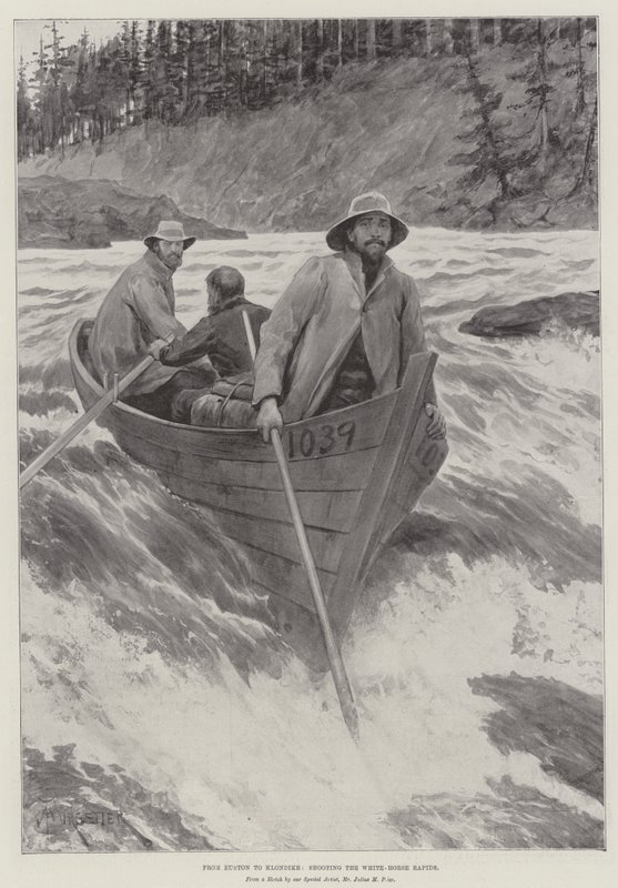 Eustontól Klondike-ig, a White-Horse Rapids lövészetében alkotó: Amedee Forestier
