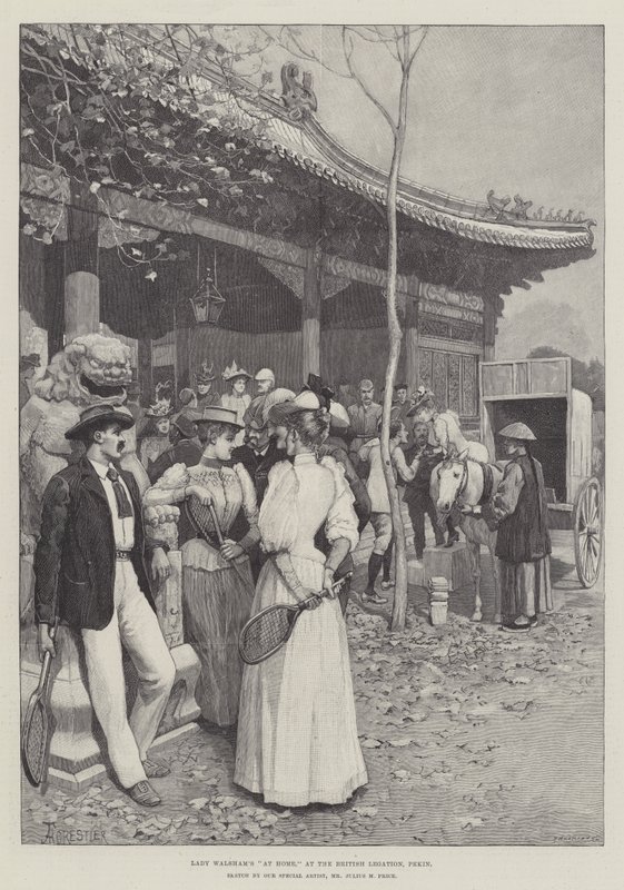 Lady Walsham otthon, a brit követségen, Pekinben alkotó: Amedee Forestier