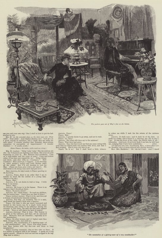 Mrs. Hauksbee kiül, egy történelmietlen extravagáns, Rudyard Kipling alkotó: Amedee Forestier