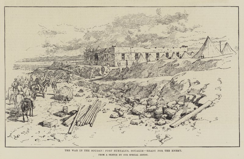 The War in the Soudan, Fort Euryalus, Souakim, Ready for the Enemy alkotó: Amedee Forestier