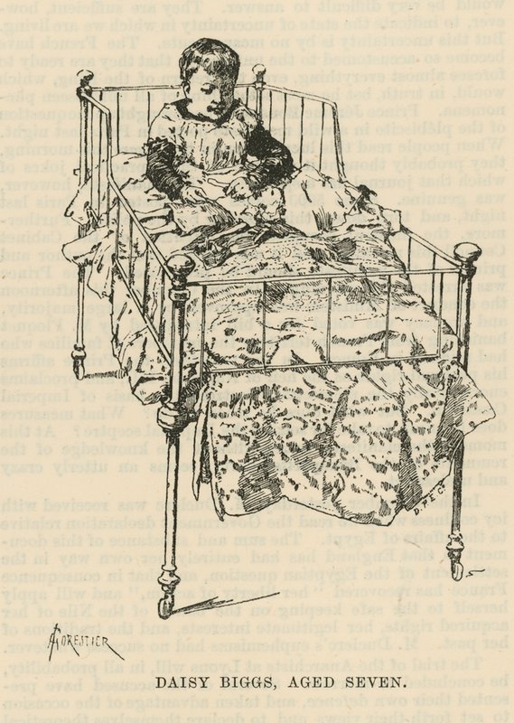 The West End Hospital for Paralysis and Epilepsy, Welbeck Street, London: Daisy Biggs, hét éves alkotó: Amedee Forestier