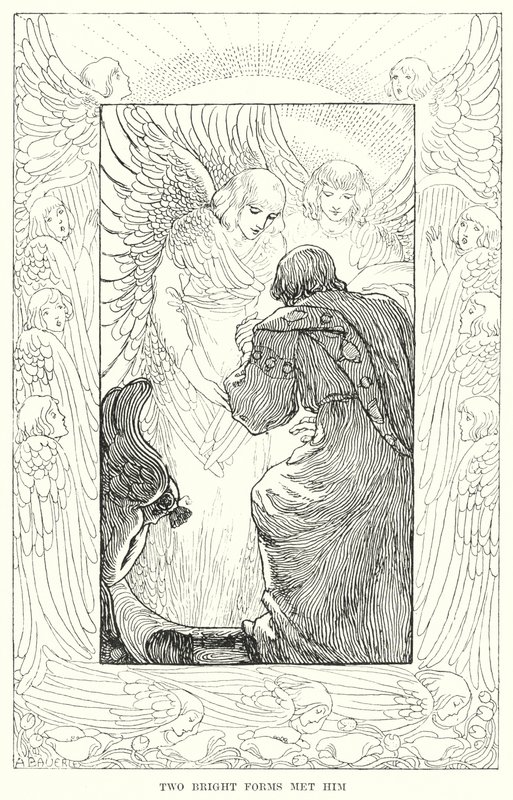 Két fényes forma találkozott vele (metszet) alkotó: Amelia M. (attr.to) Bowerley or Bauerle