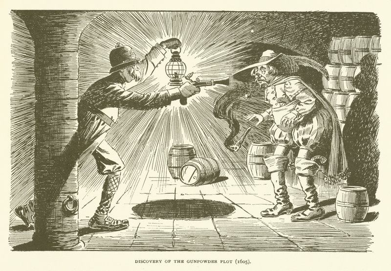 A lőporos telek felfedezése (1605) alkotó: American School