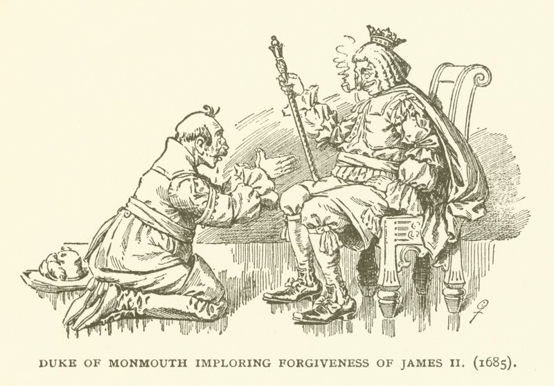 Monmouth hercege II. Jakab bocsánatáért könyörög (1685) alkotó: American School