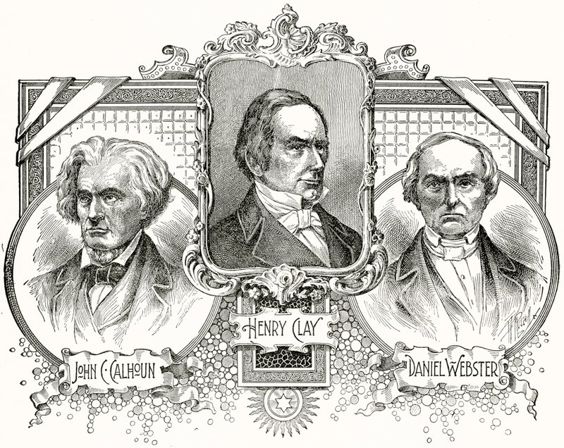 John C Calhoun, Henry Clay, Daniel Webster alkotó: American School