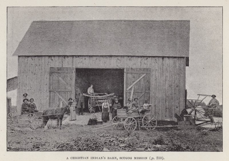 Egy keresztény indián csűrje, Scugog misszió (f/w fotó) alkotó: American Photographer (after)
