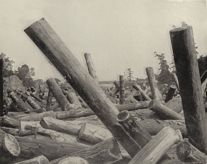 Log Jam a St Croix Riverben, Wisconsinban (f/w fotó) alkotó: American Photographer (after)