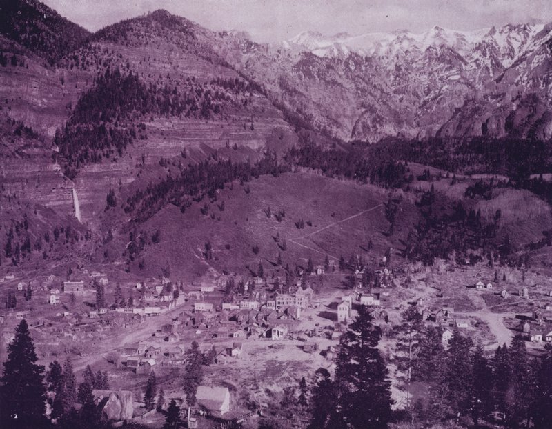 Ouray városa és az Ouray-hegység, Colorado (f/w fotó) alkotó: American Photographer (after)