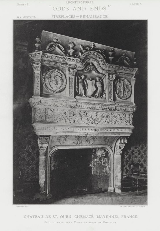 Kandalló: Chateau De St Ouen, Chemaze, Mayenne, Franciaország (f/w fotó) alkotó: American Photographer (after)