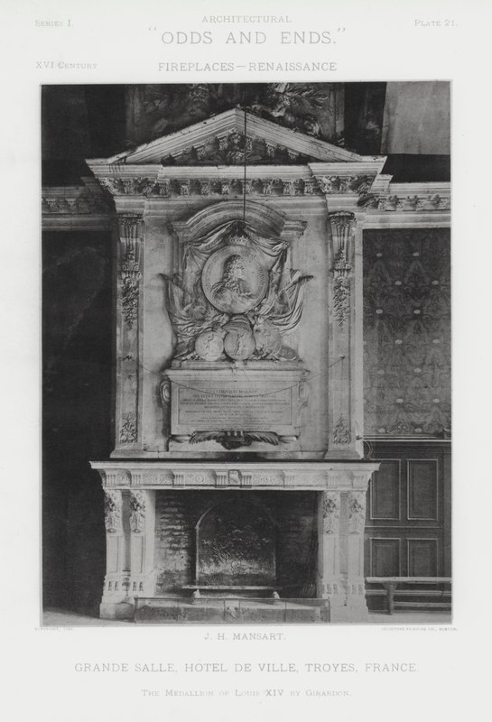 Kandalló: Grande Salle, Hotel De Ville, Troyes, Franciaország (f/w fotó) alkotó: American Photographer (after)