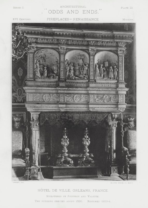 Kandalló: Hotel De Ville, Orleans, Franciaország (f/w fotó) alkotó: American Photographer (after)