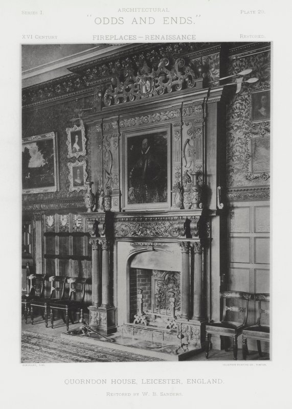 Kandalló: Quorndon House, Leicester, Anglia (f/w fotó) alkotó: American Photographer (after)