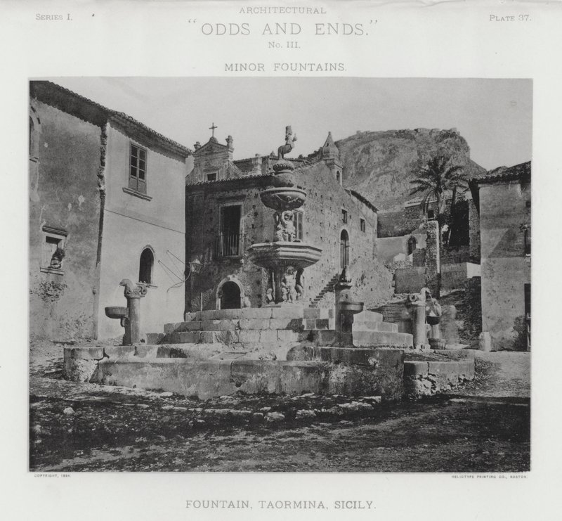 Szökőkút, Taormina, Szicília (f/w fotó) alkotó: American Photographer (after)