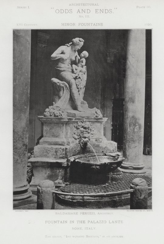 Szökőkút a Palazzo Lante-ban, Róma, Olaszország (f/w fotó) alkotó: American Photographer (after)