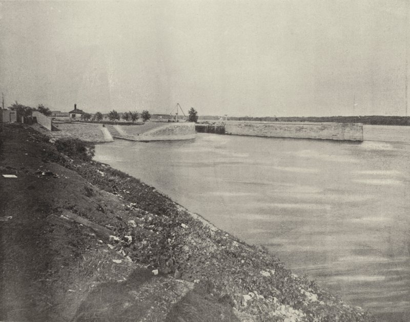 Kormányzati zárak Keokuk közelében, Iowa államban (f/w fotó) alkotó: American Photographer (after)
