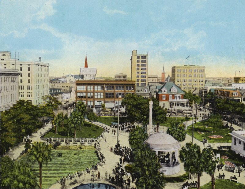 Hemming Park a Windsor Hotelből, Jacksonville, Florida (fotó) alkotó: American Photographer (after)