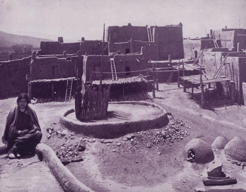 Egy Pueblo város belső udvara, Arizona (f/w fotó) alkotó: American Photographer (after)