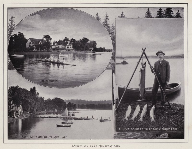 Jamestown, NY: Jelenetek a Chautauqua-tavon (f/w fotó) alkotó: American Photographer (after)