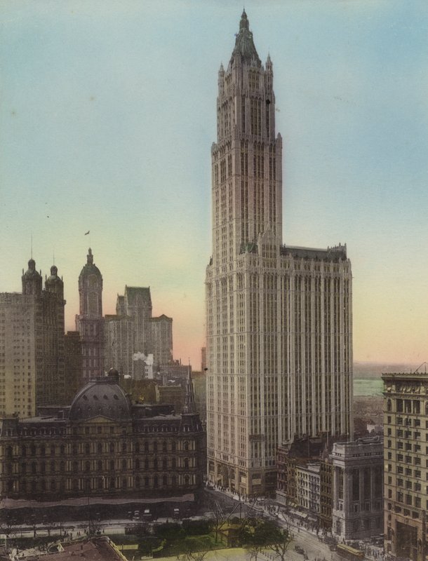 New York: Posta; Woolworth épület (fotó) alkotó: American Photographer (after)