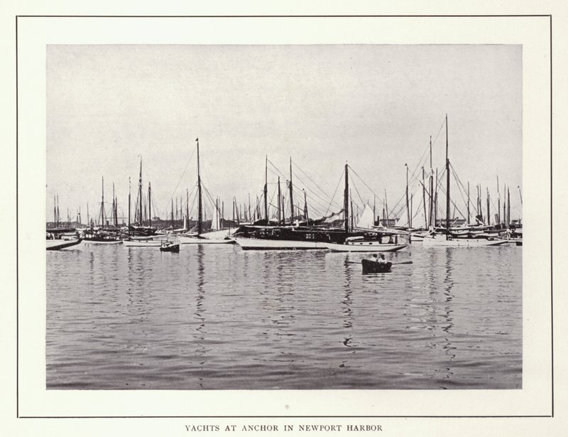 Newport, Rhode Island: Yachts at Anchor in Newport Harbor (f/w fotó) alkotó: American Photographer (after)
