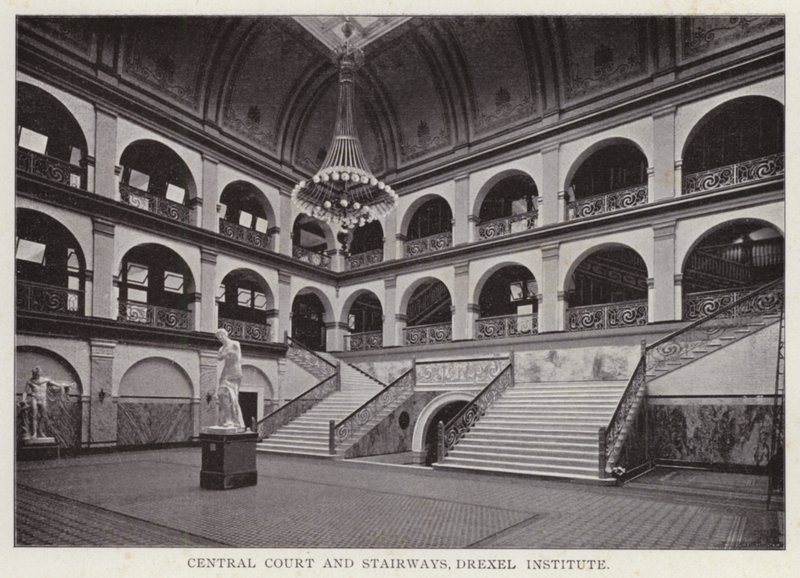 Philadelphia: Central Court and Stairways, Drexel Institute (f/w fotó) alkotó: American Photographer (after)