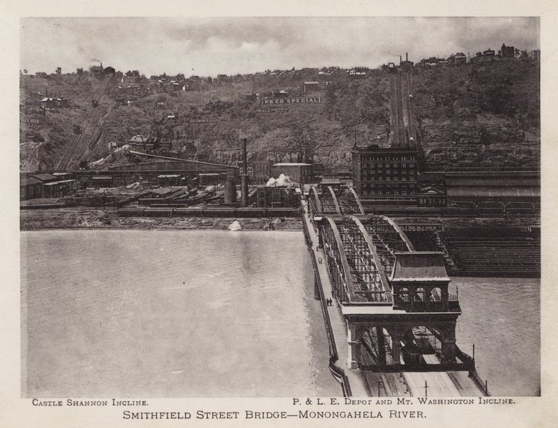Pittsburgh: Smithfield Street Bridge, Monongahela folyó (f/w fotó) alkotó: American Photographer (after)