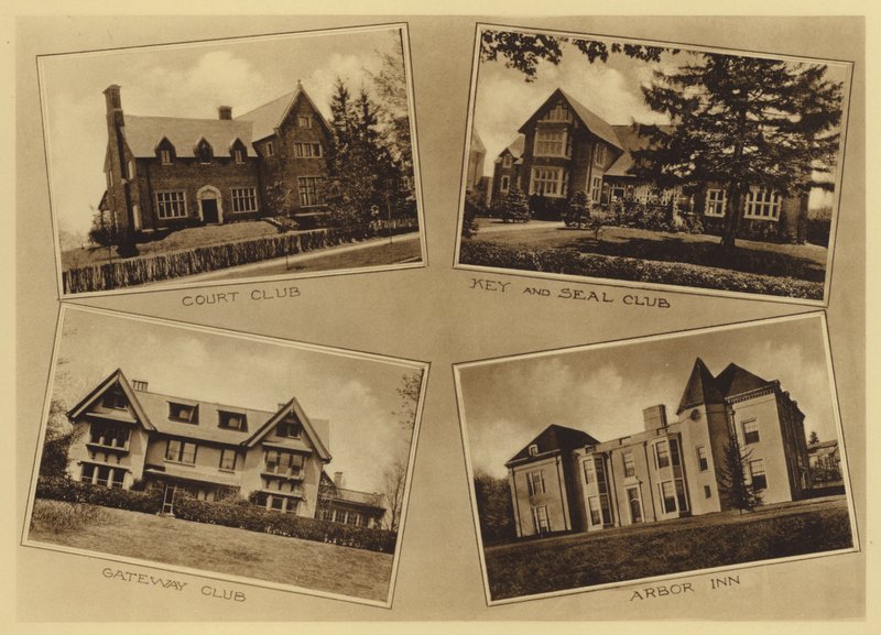 Princetoni Egyetem: Court Club; Kulcs és Pecsét Klub; Gateway Club; Arbor Inn (f/w fotó) alkotó: American Photographer (after)