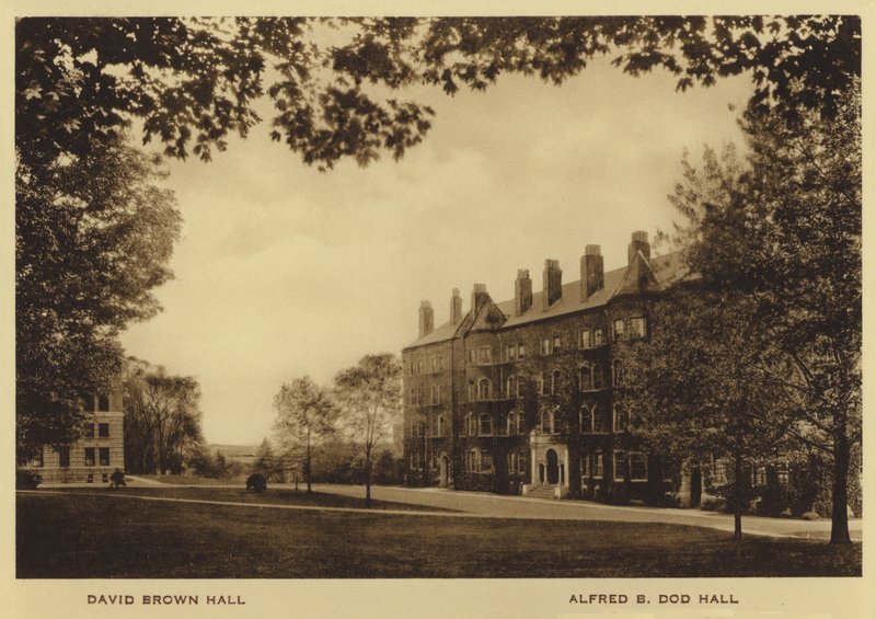 Princetoni Egyetem: David Brown Hall; Alfred B Dod Hall (f/w fotó) alkotó: American Photographer (after)