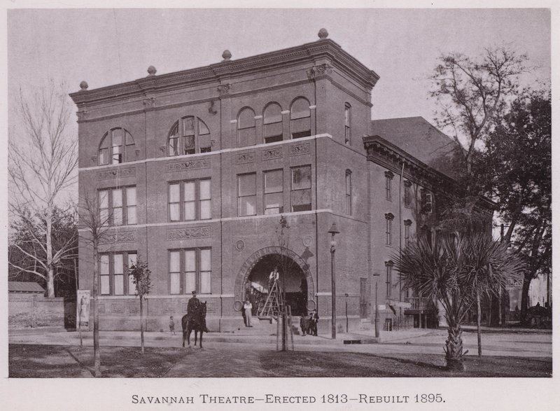 Savannah Színház, 1813-ban épült, 1895-ben újjáépítették (f/w fotó) alkotó: American Photographer (after)