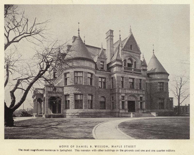 Springfield, Massachusetts: Daniel B Wesson otthona, Maple Street (f/w fotó) alkotó: American Photographer (after)