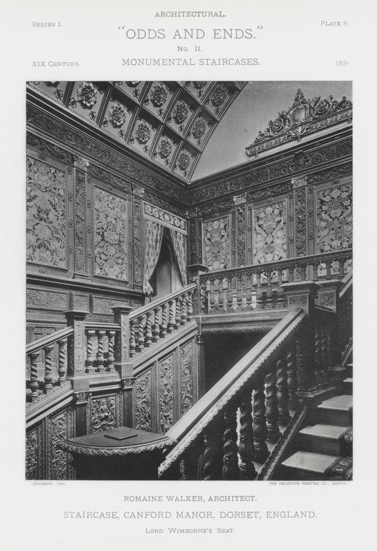 Lépcsőház, Canford Manor, Dorset, Anglia (f/w fotó) alkotó: American Photographer (after)