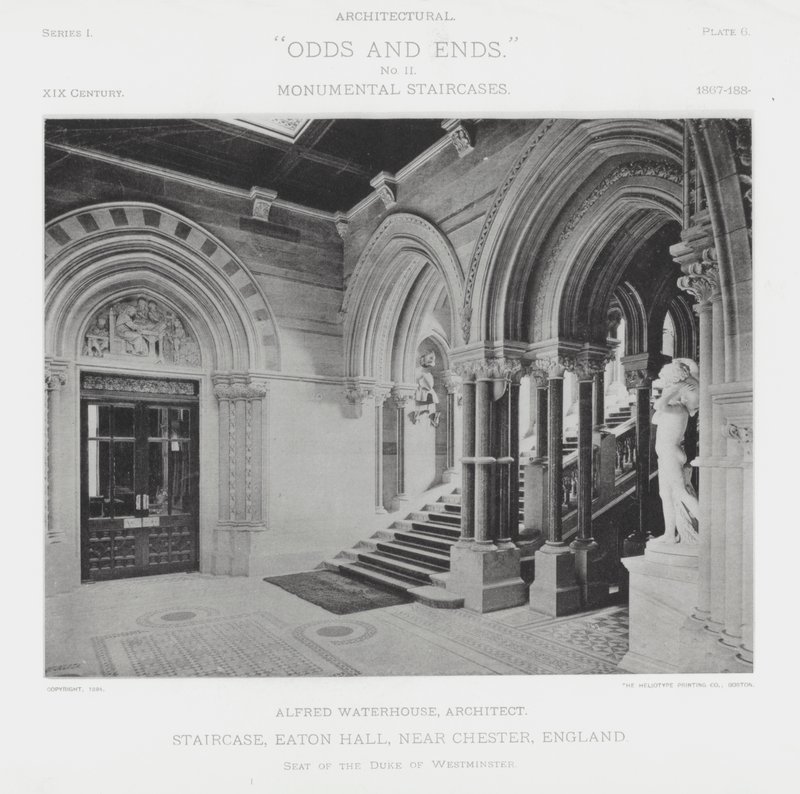 Lépcsőház, Eaton Hall, Chester közelében, Anglia (f/w fotó) alkotó: American Photographer (after)
