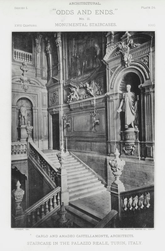 Lépcsőház a Palazzo Reale-ban, Torinóban, Olaszországban (f/w fotó) alkotó: American Photographer (after)