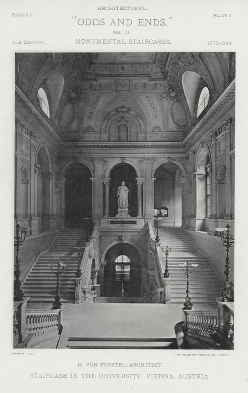 Lépcsőház az egyetemen, Bécs, Ausztria (f/w fotó) alkotó: American Photographer (after)