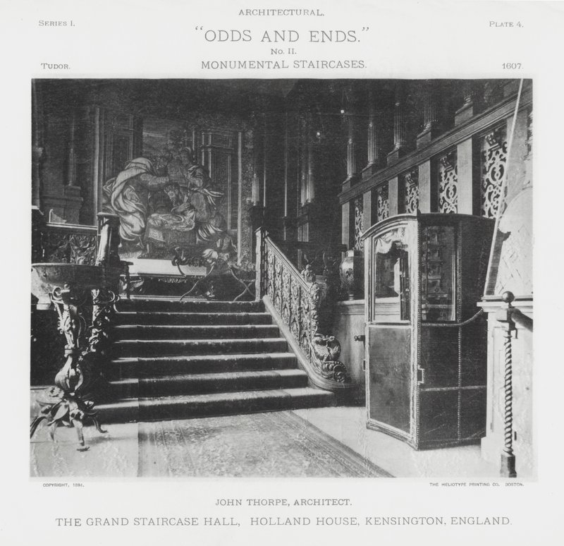 The Grand Staircase Hall, Holland House, Kensington, Anglia (f/w fotó) alkotó: American Photographer (after)