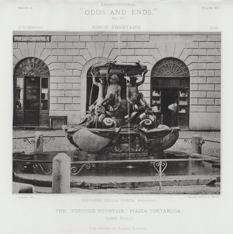 A teknős szökőkút, Piazza Tortaruga, Róma, Olaszország (f/w fotó) alkotó: American Photographer (after)